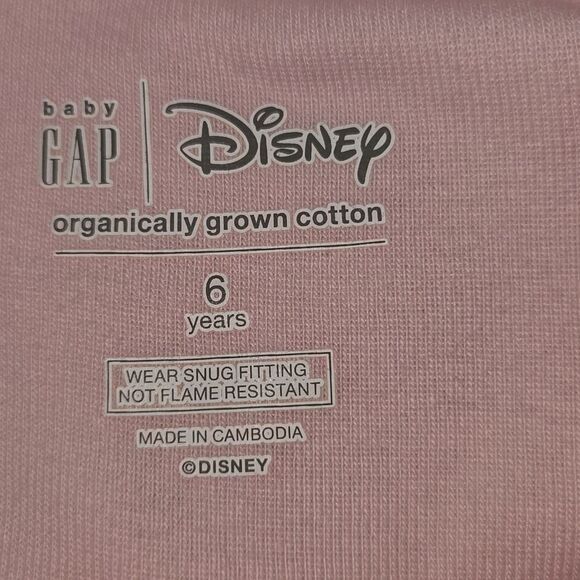 Disney Princess Pink Pajama Set for Kids 6 Years,organic Cotton - Picture 4 of 4